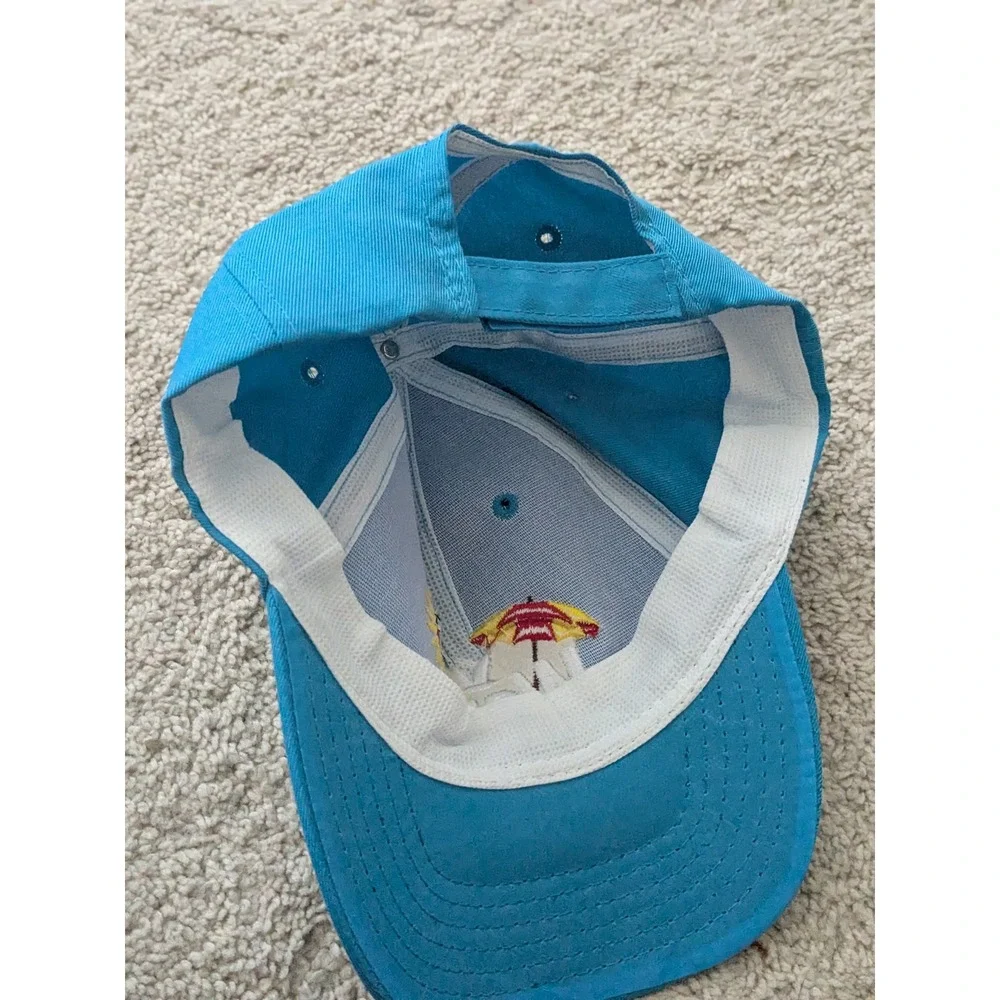 Wawa‎ Summer Beach Logo Baseball Cap Hat Turquoise Blue Adjustable Hook and Loop